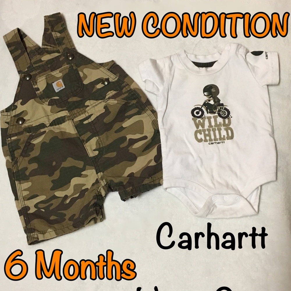 🌻CARHARTT - 2 Piece Camo Overall Outfit - 6 Month